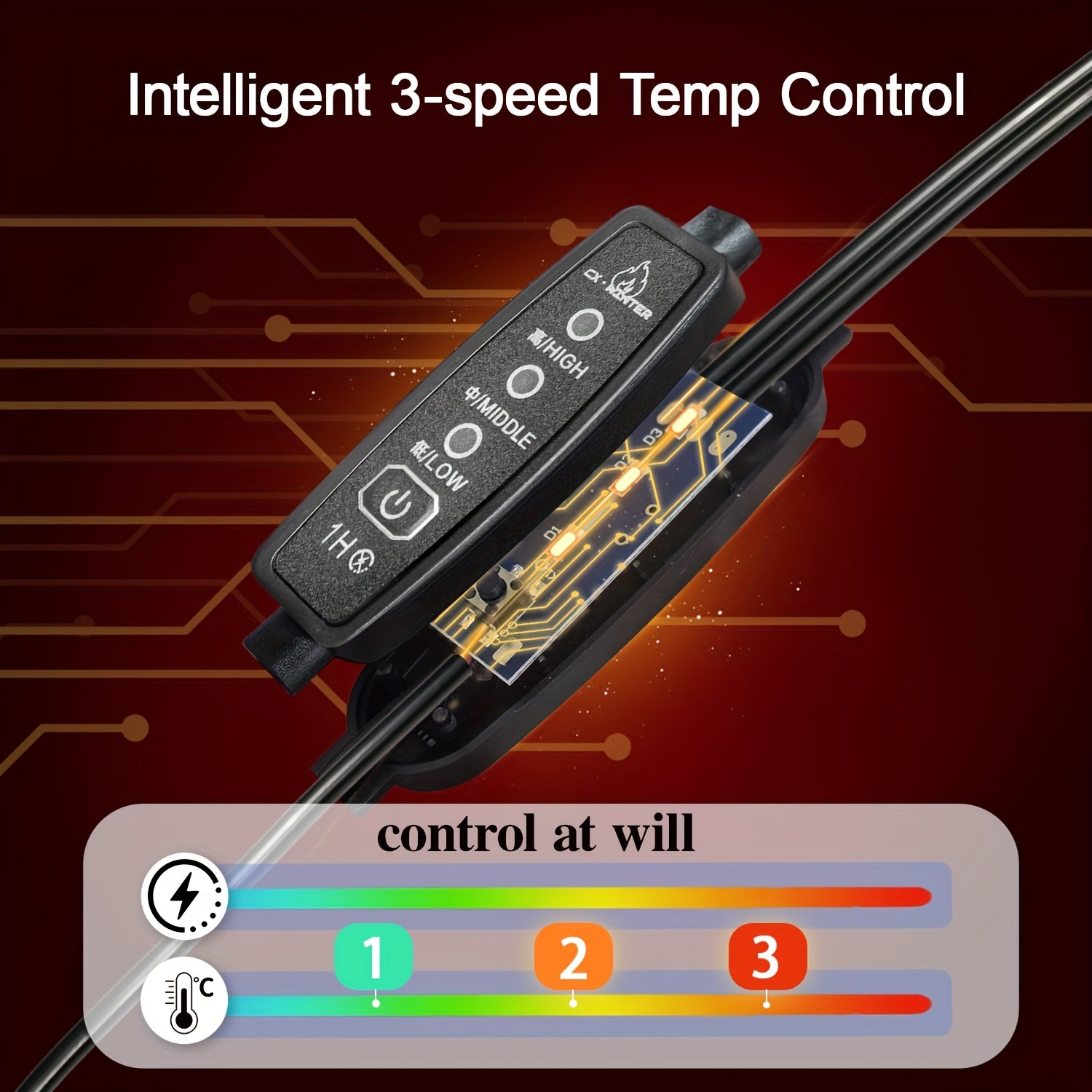 A+ Gants d'hiver chauffants ThermoGlove™ USB – Température réglable sur 3 niveaux